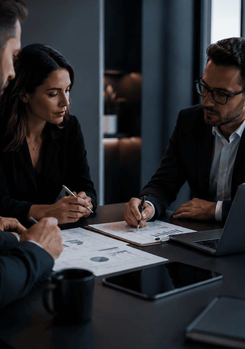 Reunião em um escritório de contabilidade